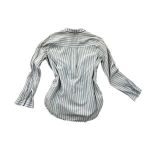 Flowy light blue striped button up top